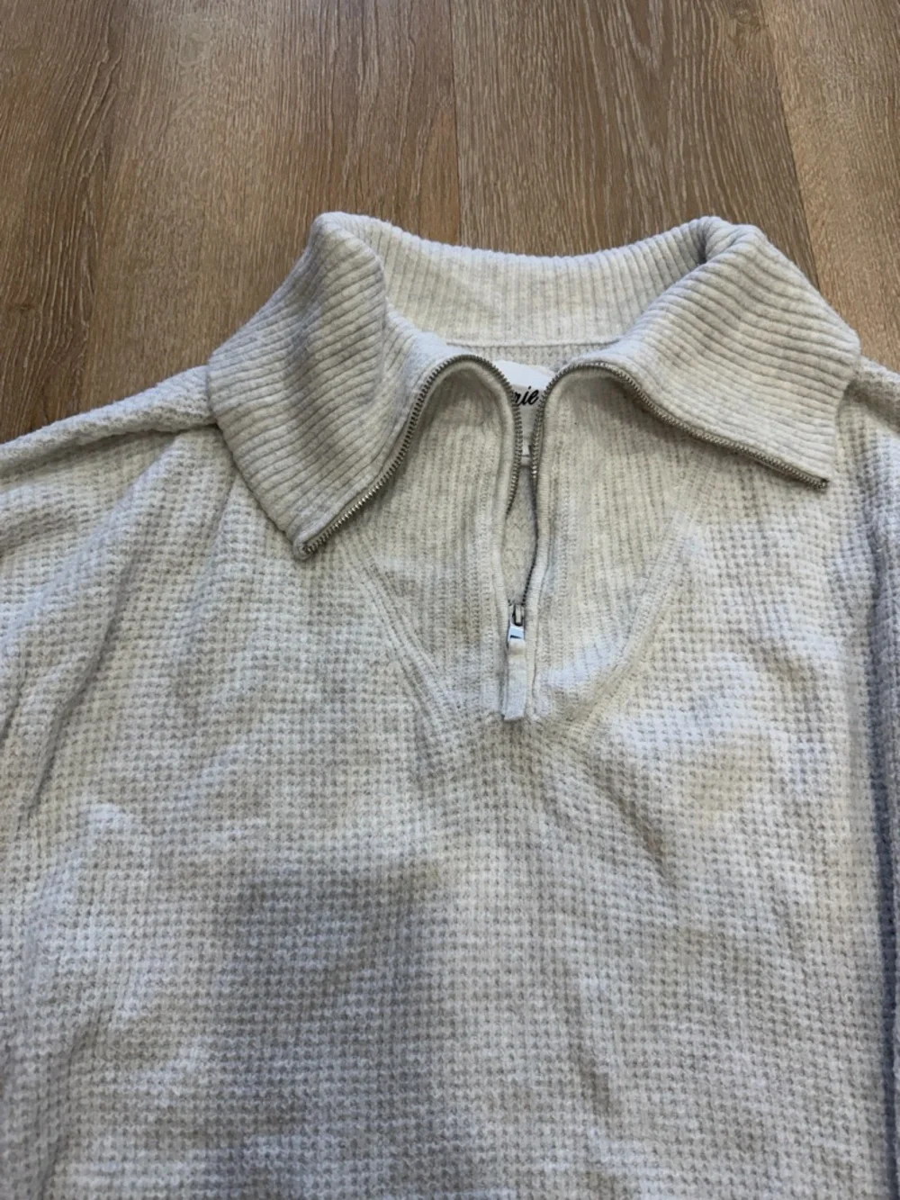 Aerie waffle knit quarter zip sweater - Picture 3 of 5